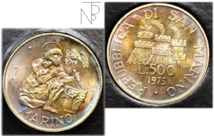 San MARINO 1975 (SCALPELLINO) LIRE 500 Argento - Imagen 1 de 4