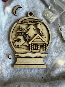 Crea il tuo kit di ornamenti, capanna di tronchi Northwoods incisione laser fai da te set di pittura - Foto 1 di 11