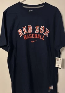 ๐ฅ Boston Red Sox Nike Center Swoosh Logo Blue Standard-Fit T-shirt Mens XL NEW - Picture 1 of 7