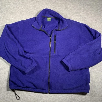 Cabela's Jacket Mens Large Purple Polartec Fleece Full Zip Outdoors Made USA - Image 1 of 4
