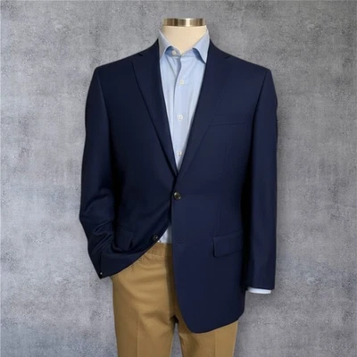 $429 INDOCHINO Mens 42R Wool Navy Blazer 2 Button Sport Coat 1-Vent Jacket Suit - Image 1 of 4