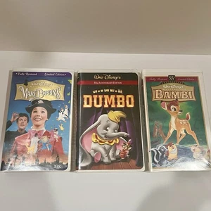 Disney VHS Bundle Dumbo/Bambi/Mary Poppins/Anniversary Editions/Clamshell Cases - Bild 1 von 12