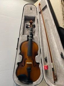 Mendini By Cecilio Violin For Kids & Adults Varnish, 4/4 MV300 Satin With Extras - Picture 1 of 24