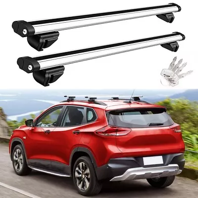 For Chevrolet Tracker 53'' Top Roof Rack Cross Bar Luggage Cargo Carrier + Lock - Image 1 of 4
