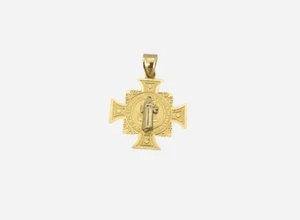 Medalla de oro de 14k de San Benito vintage  - Imagen 1 de 4