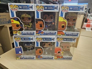 Funko POP! Super Heroes Set, Superman, Batman, Wonder Woman, Aquaman, The Flash - Picture 1 of 12