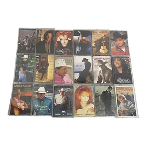 Vintage Cassette Tape MIX lot 18 & Cases Country Reba George Strait Body Guard - Picture 1 of 5