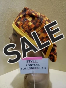 Abstrakter Herbst SALE Damen Pferdeschwanz OP Peeling Hut/Mütze Handarbeit - Bild 1 von 9