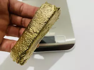 250 Grams Scrap Gold Bar For Gold Recovery Melted Different Computer Coins Pins - Foto 1 di 13