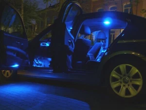 7x LED BLUE Lamps Interior Lighting BMW 3 series E46 from facelift 2001 to 2005 - Picture 1 of 2