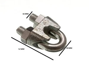 Morsetto Per Cavo A Fune U Bolt 12Mm 1/2 ZP Confezione Da 6 - Picture 1 of 1