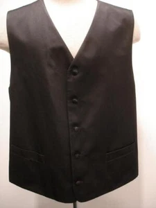 Men's 46R Hugo Boss Baker Jazz Suit Vest Tuxedo Black 100% Silk Waistcoat Formal - Picture 1 of 15