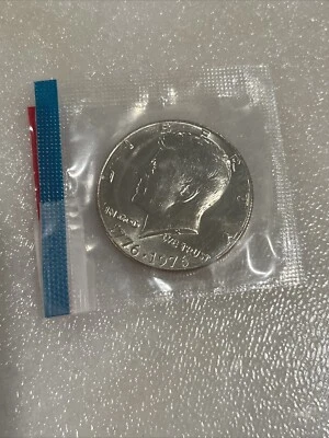 1976 Kennedy Half Dollar In Mint In Plastic Bag, Missing  The Gate And Stair - Image 1 of 4