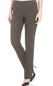 Jm Collection BROWN CLAY Women's Studded Tummy Control Pants, US X-Large-Short - Picture 1 of 4