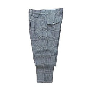 Brunello Cucinelli Men's Pants Size 34 50 Glen Plaid Linen, Wool & Silk - $1,400 - Picture 1 of 5