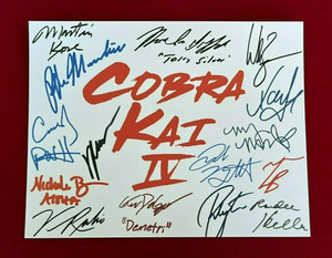 Cobra Kai Season 4 Title Card (Red) Cast-Signed- 8.5x11- Autograph Reprints