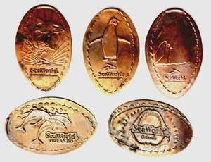 SEA WORLD ORLANDO Pressed Penny Lot ~ Penguin / Shark / Orca / Dolphins FLORIDA - Picture 1 of 1