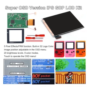 Game Boy Pocket IPS Backlight Retro Pixel Kits W/Pre-cut Shell Built-in Menu  - Picture 1 of 27