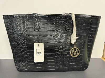 Mia K Farrow Collection Purse Light Grey Gray Tote Handbag Gold Accent New - Image 1 of 4