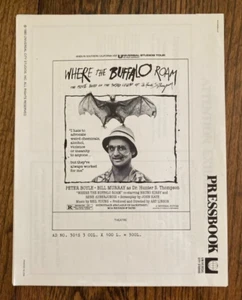 Where the Buffalo Roam (1980) RARE & VINTAGE Pressbook Bill Murray Peter Boyle - Picture 1 of 4