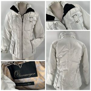 Obermeyer Leighton Ski Jacket Sz 8 Women White Poly Nylon Lined Zip YGI A2-880
