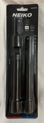 Neiko 00237A 1/2” Drive Impact Extension Bar Set, Cr-V Steel  3-Piece Set - Image 1 of 2
