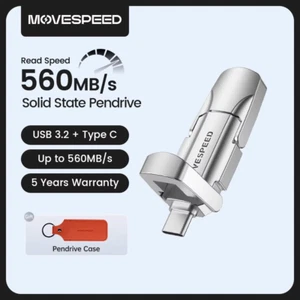 MOVESPEED USB 3.2 Type-C Flash Drive 520MB/s High Speed SSD 1TB-128GB Pen Drive - Afbeelding 1 van 12