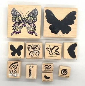 Wood Mounted Rubber Stamps - Stampin Up - Butterfly Stamps - 1999 - Picture 1 of 12