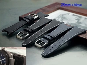 Correa de banda de estructura metálica de 28 mm textil de cuero genuino (SE ADAPTA) IWC Ingenieur - Imagen 1 de 9