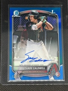 2025 Bowman Slade Caldwell 1st Bowman TRUE Blue Refractor Auto /150 Diamondbacks - Picture 1 of 2