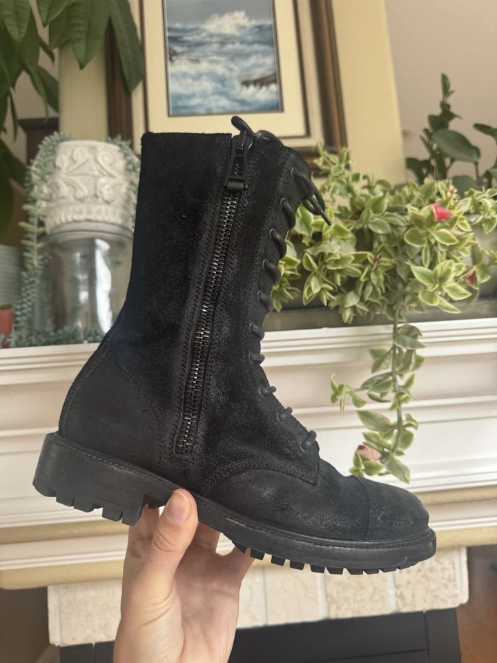 Botas Belstaff negras de gamuza envejecida para moto combate con cordones talla 37 Foto 1 de 4