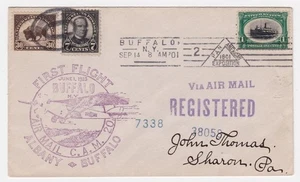 Raro 1901 14 de septiembre, 8 AM Pan Am Expo Dbl triángulo eslogan enviado por correo sobre asesinato - Imagen 1 de 3