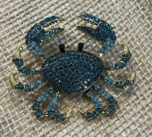 Impresionante broche de cangrejo Chesapeake vintage de diamantes de imitación de cristal de Heidi Daus, sin firmar  - Imagen 1 de 7