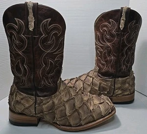 Size 13EE Cody James Men's Pirarucu Exotic Boot Broad Square Toe - Picture 1 of 10