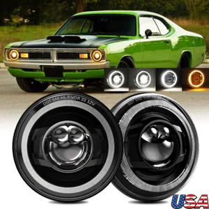 Newest Brightest 7" Round LED Headlight Halo Angel Eye for Dodge Dart 1963-1979 - Bild 1 von 11