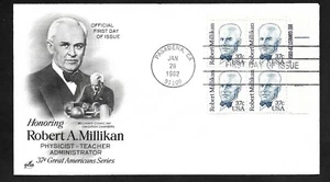 #1866 37c  Robert Millikan - Physicist - ArtCraft FDC Zip Blk 4 - Picture 1 of 2