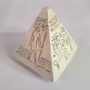 Vintage ägyptische Pyramide Skulptur Hieroglyphen Bilder ALVA Museum Replik - Bild 1 von 12