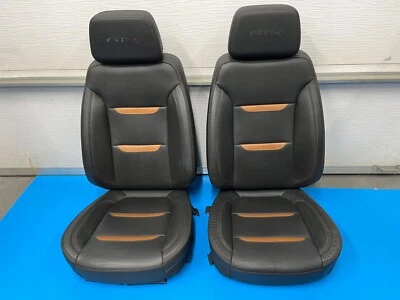 2019 2020 2021 2022 GMC SIERRA AT4 OEM FRONT SEAT COVER W/ CUSHION BLACK & BROWN - Image 1 of 4