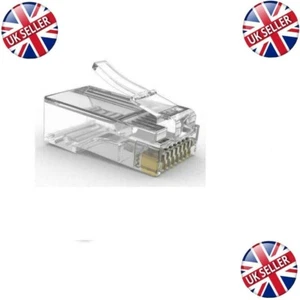 RJ45 Connector For Cat5e Cat6 Ethernet Patch Cable End Crimp Modular Plug Lot - Picture 1 of 1