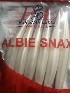 Albie Snax 6 Pack Soft  Fishing Lures White Pearl