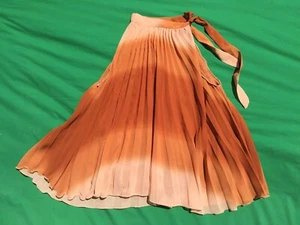 DIMRI Ombre Pleated Tie Neck Rust Sleeveless Dress Blouse Medium - Picture 1 of 3
