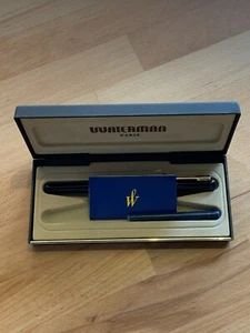 Waterman Black Fountain Pen With Golden Details With Box - Picture 1 of 9