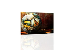 Grunge Soccer Ball - CANVAS OR PRINT WALL ART - Picture 1 of 2
