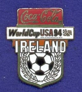 World Cup Soccer Ball Crest Ireland Irish Coca-Cola Coke Football Lapel Pin - Picture 1 of 1