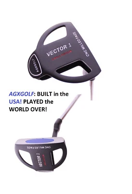 AGXGOLF VECTOR SERIES 2-BALL PUTTER MENS 35" CNC MILLED (ODYESSY STYLE) wCOVER  - Image 1 of 4