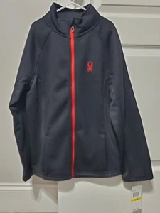 Spyder Full Zip Fleece Lined Jacket, Black, Youth Boys M 10/12 - Picture 1 of 12