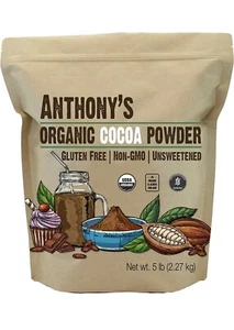 Organic Raw COCOA POWDER Gluten-Free Non-Gmo~ 5 Lbs~by Anthony's~Read Docs. - Picture 1 of 5