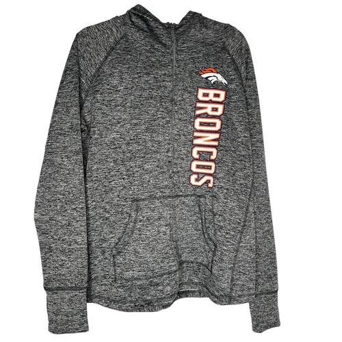 VETEMENTS Felpa con cappuccio pullover NFL Team Abbigliamento donna Broncos nera tasca canguro taglia XL