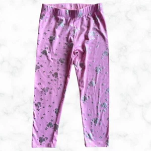 Disney Girls Leggings Pink Silver Minnie Mouse SIZE 5 - Picture 1 of 3