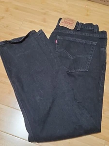LEVI LEVIS 505 REGULAR FIT STRAIGHT MEN'S BLACK DENIM JEANS SIZE 42 X 30 USA - Picture 1 of 8
